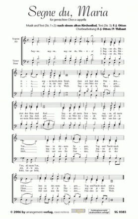 Franz-Josef Otten Segne du, Maria (vierstimmig) fr SATB Singpartitur