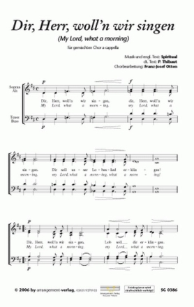 Spiritual Dir, Herr, woll'n wir singen (vierstimmig) fr SATB Singpartitur