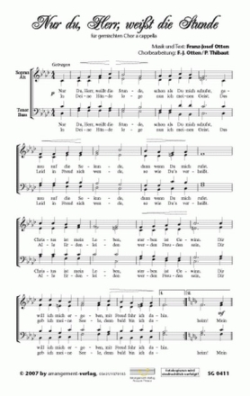 Franz-Josef Otten Nur du, Herr, weit die Stunde (vierstimmig) fr SATB Singpartitur