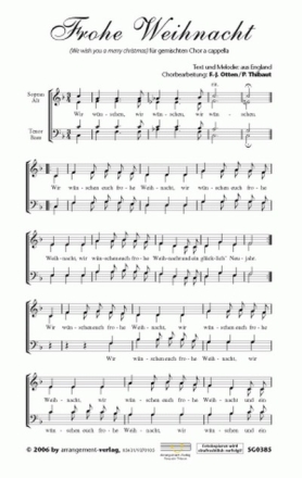 Franz-Josef Otten (Melodie aus England) Wir wnschen euch frohe Weih fr SATB Singpartitur