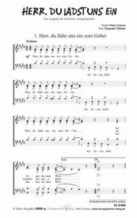 Peter Schnur Herr, du ldst uns ein (vierstimmig) fr SATB (a cappella) Singpartitur