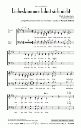 Christian Bruhn Liebeskummer lohnt sich nicht (vierstimmig) fr SATB und Klavier (oder a cappella) Singpartitur