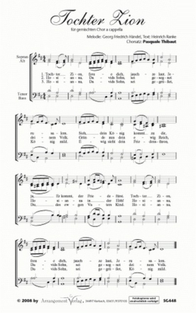 Georg Friedrich Hndel Tochter Zion, freue dich (vierstimmig) fr SATB Singpartitur