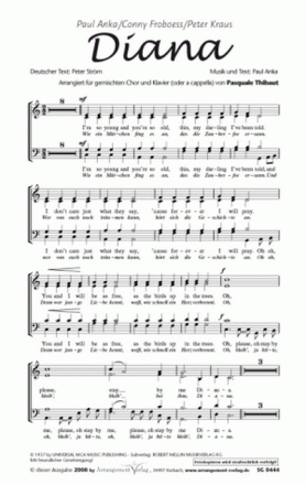 Musik und  Diana (vierstimmig) fr SATB und Klavier Singpartitur