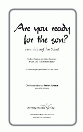 Peter Schnur Freu dich auf den Sohn! fr Sopran, Alt, Mnnerstimme und Klavier Singpartitur