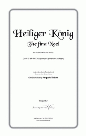 engl. Weihnachtslied The first noel (vierstimmig) fr TTBB und Klavier Singpartitur