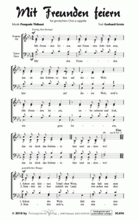 Thibaut/Grote Mit Freunden feiern (vierstimmig) fr SATB Singpartitur