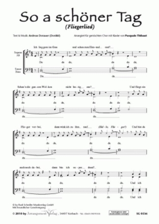 Musik und  So a schner Tag (vierstimmig) fr SATB a cappella oder mit Klavierbegleitung Singpartitur