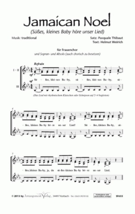 traditional, P. Thibaut Jamaican Noel fr SAA und Sopran- und Altsolo (auch chorisch) Singpartitur