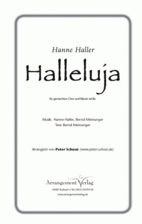 Hanne Haller, Bernd Meinunger Halleluja (vierstimmig) fr SATB und Klavier Singpartitur