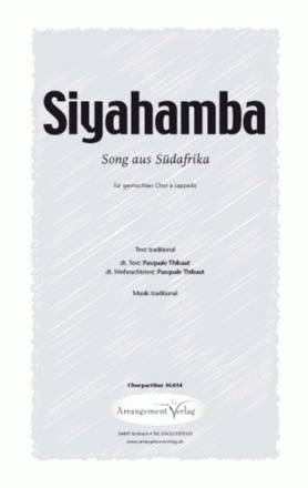 Traditional Siyahamba (vierstimmig) fr SATB Singpartitur