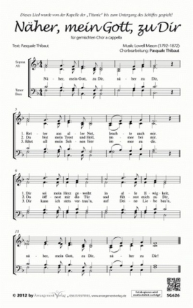 Lowell Mason Nher, mein Gott, zu Dir (vierstimmig) fr SATB Singpartitur