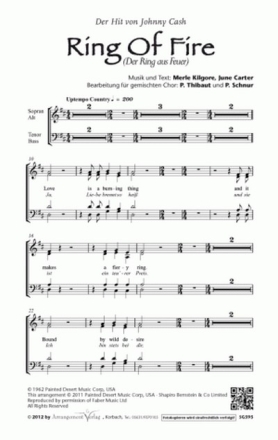 Merle Kilgore, June Carter Ring Of Fire (vierstimmig) fr SATB und Klavier Singpartitur