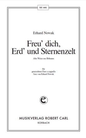 Volksweise Freu dich, Erd und Sternenzelt (vierstimmig) fr SATB Singpartitur