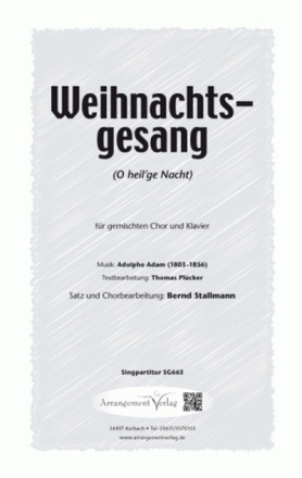 Adolphe Adam O heilge Nacht / Weihnachtsgesang (vierstimmig) fr SATB und Klavier Singpartitur