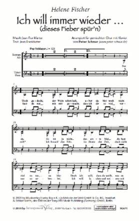 Jean Frankfurter Ich will immer wieder ? (vierstimmig) fr SATB und Klavier Singpartitur