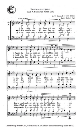 J.G. Conradi Sonnenuntergang (vierstimmig) fr SATB Singpartitur