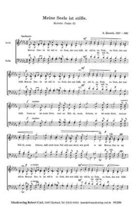 A. Quantz Meine Seele ist stille (vierstimmig) fr SATB Singpartitur