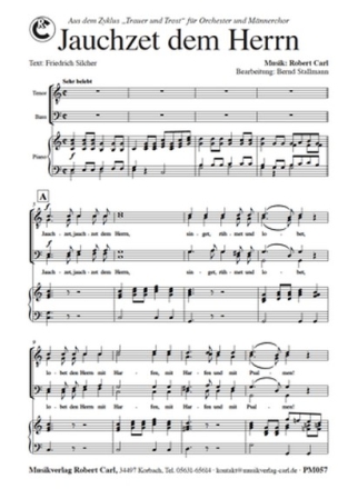 Jauchzet dem Herrn (vierstimmig) fr SATB und Klavier Singpartitur