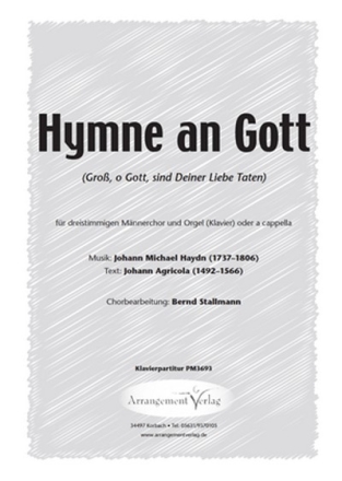 J.M. Haydn, J. Agricola Hymne an Gott (dreistimmig) fr TBB und Klavier Singpartitur