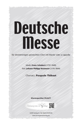 Franz Schubert, J.P. Neumann Deutsche Messe (dreistimmig) fr SAM und Klavier Singpartitur