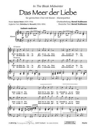 G. Holst, C. Rossetti, dt. T. und  Das Meer der Liebe (vierstimmig) fr SATB und Klavier Singpartitur