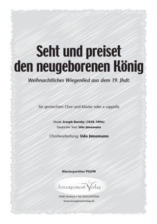 J. Barnby, T. und  Seht und preiset den neugeborenen Knig (vierstim fr TTBB und Klavier Singpartitur