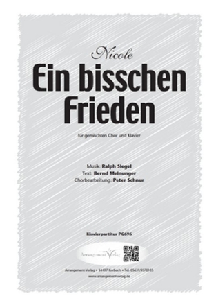 R. Siegel/B. Meinunger Ein bisschen Frieden (vierstimmig) fr TTBB und Klavier Singpartitur