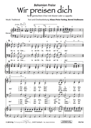 Trad. Wir preisen dich (vierstimmig) fr SATB und Klavier Singpartitur