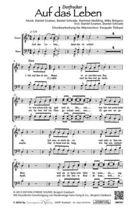 Gramer, Schrade, Weling, Rtgens Auf das Leben (vierstimmig) fr SATB und Klavier Singpartitur