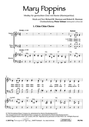 Richard M. Sherman und Robert B. Sherman Mary Poppins (Medley, engli fr SATB und Klavier Singpartitur