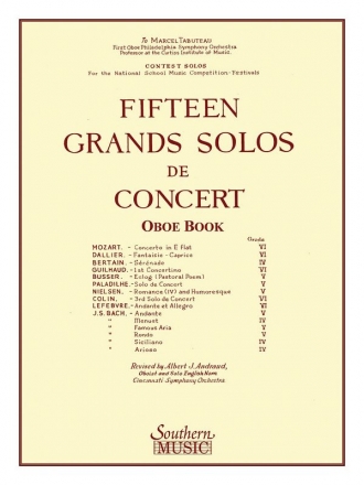 15 Grands Solos De Concert +Usa-Only+ Oboe Stimme