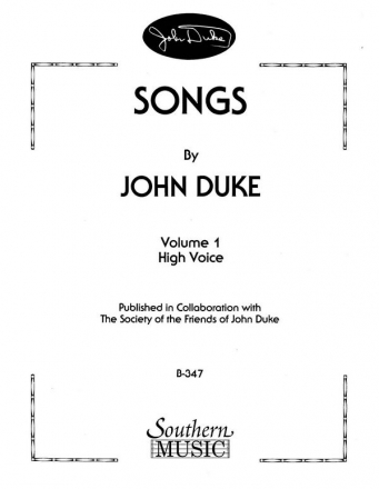 John Duke Songs By John Duke, Vol. 1 Vocal Buch