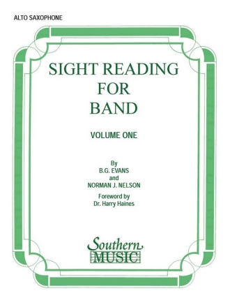 Billy Evans Sight Reading For Band, Bk. 1 (Srb1) Alto Saxophone Stimme