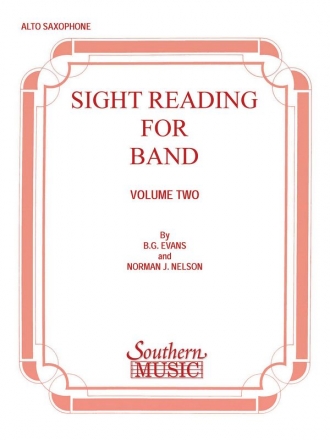 Billy Evans Sight Reading For Band, Bk. 2 (Srb2) Alto Saxophone Stimme