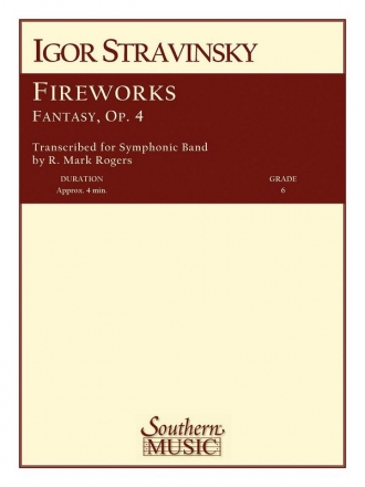 Igor Stravinsky Fireworks Op 4(P.O.D.) (W-Oversize Score) Concert Band Partitur + Stimmen