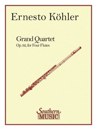 Ernesto Khler Grand Quartet In D Major, Op 92 Fltenquartett Partitur + Stimmen