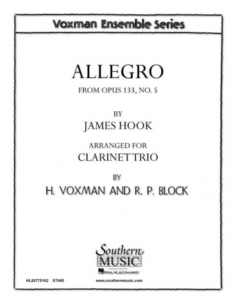 James Hook AllegroOp 133 No 5 Klarinettentrio Buch