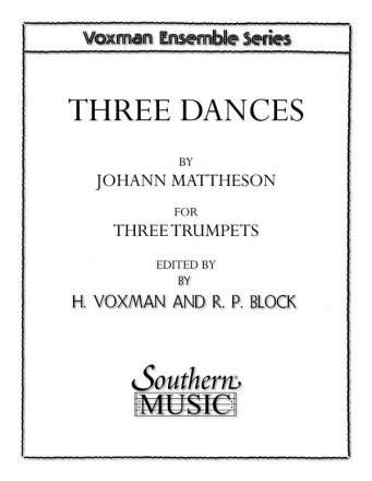 Johann Mattheson Three (3) Dances 3 Trompeten Buch