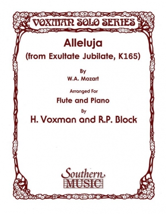 Wolfgang Amadeus Mozart Alleluja (From Exultate Jubilate), K165 Flte und Klavier Buch