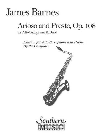 James Barnes Arioso And Presto Op 108 Alto Saxophone Buch