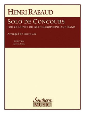 Henri Rabaud Solo De Concours Concert Band Partitur + Stimmen