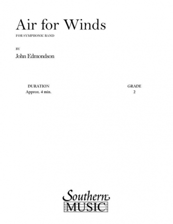 John Edmondson Air For Winds Concert Band Partitur + Stimmen