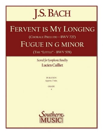 Johann Sebastian Bach Fervent Is My Longing- Fugue In G Minor Concert Band Partitur