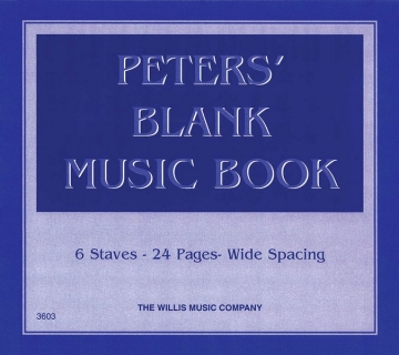 Peters' Blank Music Book (Blue) Klavier Blatt