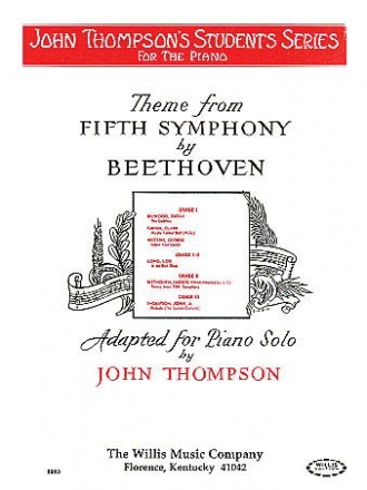 Ludwig van Beethoven Theme from the Fifth Symphony Klavier Blatt