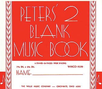 Peters' Blank Music Book (Red) Klavier Blatt