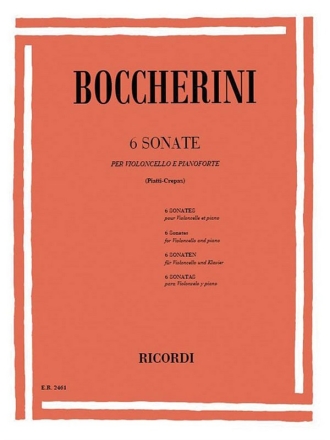 Luigi Boccherini, 6 Sonatas Cello und Klavier Buch