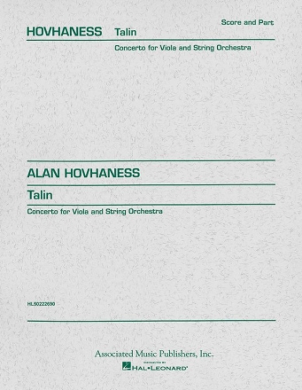 Alan Hovhaness, Talin Concerto Viola und Klavier Buch