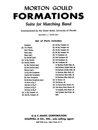 Morton Gould, Formations Concert Band Partitur